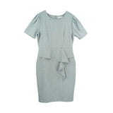 Dress Code เดรสระบายขอบเอวแขนสั้น | Short Sleeve Dress with Ruffles สีเทา