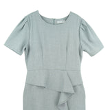Dress Code เดรสระบายขอบเอวแขนสั้น | Short Sleeve Dress with Ruffles สีเทา