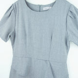 Dress Code เดรสระบายขอบเอวแขนสั้น | Short Sleeve Dress with Ruffles สีเทา