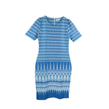 Dress Code เดรสแขนสั้นพิมพ์ลายเชิง | Print Dress with Short Sleeves สีฟ้า