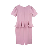 Dress Code เดรสแต่งระบายเอวแขนสั้น | Ruffle Dress with Short Sleeves สีชมพู