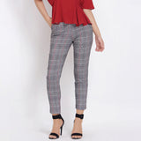 Lady Plus กางเกงลายสก๊อต | Checked Pants 2018PM สีแดง/เทา