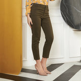 Lady Plus กางเกงขายาว 7 ส่วน | Cropped Pants 6072PM สีเขียว