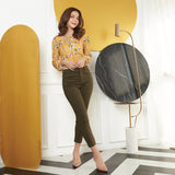 Lady Plus กางเกงขายาว 7 ส่วน | Cropped Pants 6072PM สีเขียว