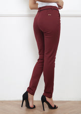 Lady Plus กางเกงขายาว | Long Pants 9763PL สีแดงไวน์