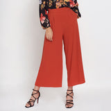 Lady Plus กางเกงสีพื้นสม๊อคด้านหลัง | Pants with Elastic at Back สีส้ม