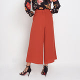 Lady Plus กางเกงสีพื้นสม๊อคด้านหลัง | Pants with Elastic at Back สีส้ม