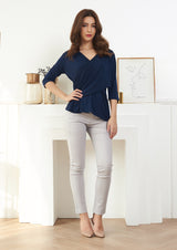 Lady Plus เสื้อยืดตกถ่วงข้าง | Knitted Top with Draped Detail