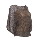 Lady Plus เสื้อตาข่ายทรงโคร่ง | Oversize Knitted Blouse สีเบจ