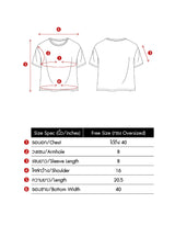 Ohayo เสื้อยืดลายริ้วทรง Oversize | Cropped T-Shirt 332NS สีชมพู/มิ้นท์