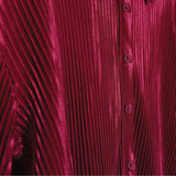 Lady Plus ชุดเซทเสื้อแขนยาวและกางเกงขายาวผ้าพีท | Pleated Blouse and Pants สีแดง