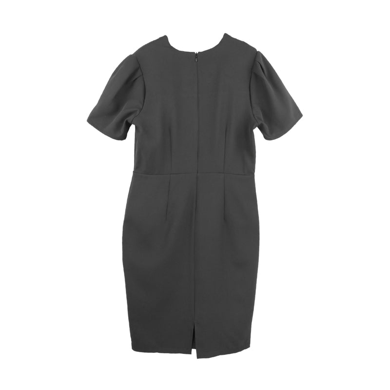 Dress Code เดรสคอเหลี่ยมแขนสั้น | Square Neck Short Sleeve Dress สีดำ