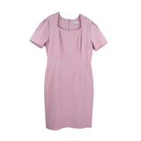 Dress Code เดรสคอเหลี่ยมแขนสั้น | Square Neck Short Sleeve Dress สีชมพู