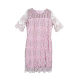 Dress Code เดรสลูกไม้แขนสามส่วน | Lace Dress with 3/4 Sleeves สีชมพู