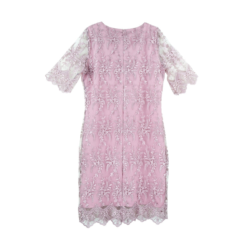 Dress Code เดรสลูกไม้แขนสามส่วน | Lace Dress with 3/4 Sleeves สีชมพู