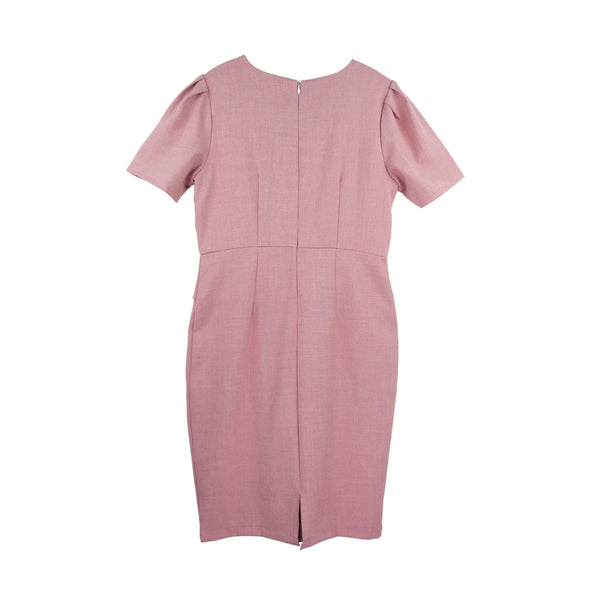 Dress Code เดรสระบายขอบเอวแขนสั้น | Short Sleeve Dress with Ruffles สีชมพู