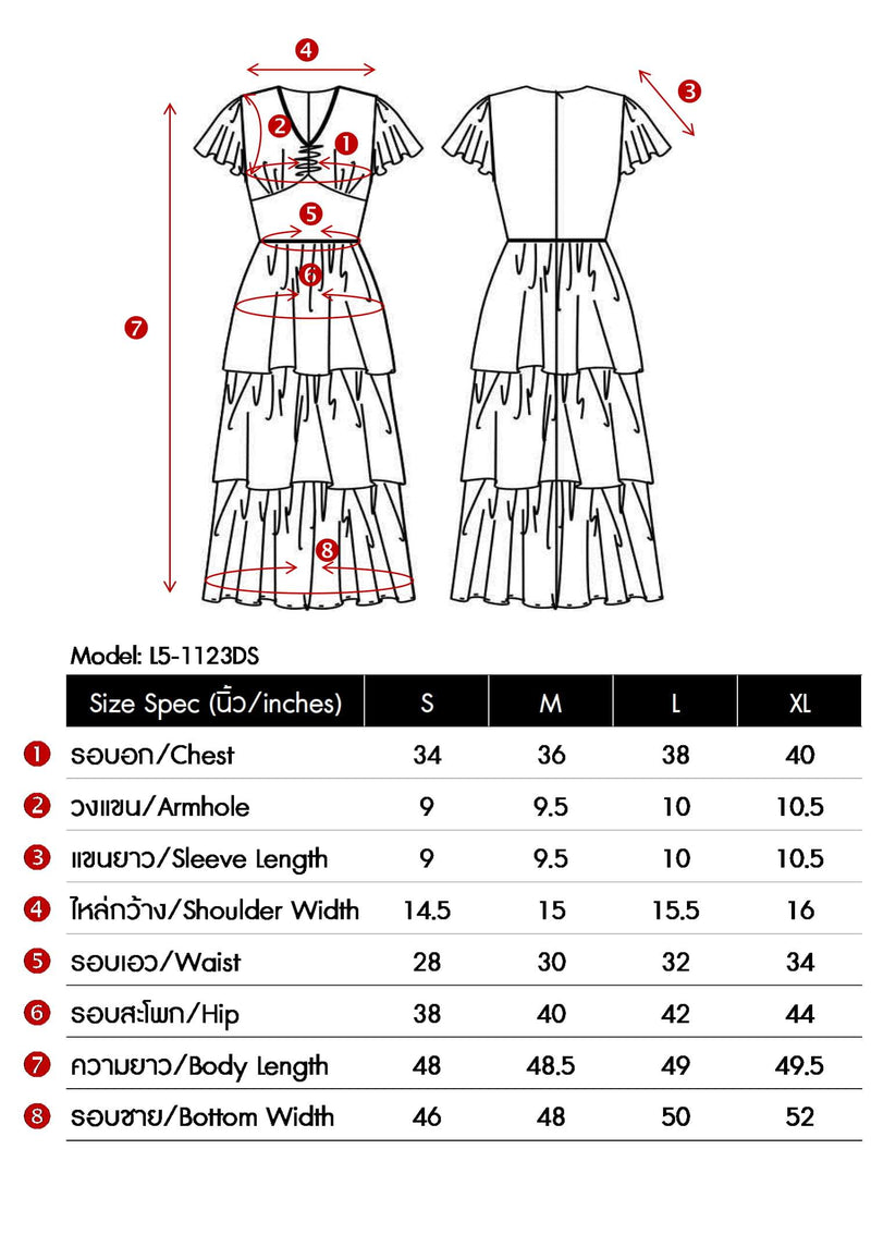 เลดี้พลัส Lady Plus เดรสระบาย 3 ชั้น | 3-Layer Dress Dress www.ladyplus.co.th (4945222631564)