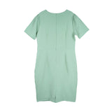 Dress Code เดรสคอวีจับจีบข้างตัว | V-Neck Wrap Dress สีเขียวอ่อน