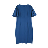 Dress Code เดรสแขนระบายคอกลม | Ruffle Dress สีน้ำเงิน