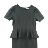 Dress Code เดรสแต่งระบายเอวแขนสั้น | Ruffle Dress with Short Sleeves สีดำ