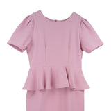 Dress Code เดรสแต่งระบายเอวแขนสั้น | Ruffle Dress with Short Sleeves สีชมพู