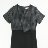 Dress Code เดรสลายจุดตัดต่อเอวกระโปรงสีพื้น | Polka Dot Dress with Contrast Skirt