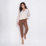 Lady Plus กางเกงทรง Slim | Slim Pants 2007PL สีน้ำตาล