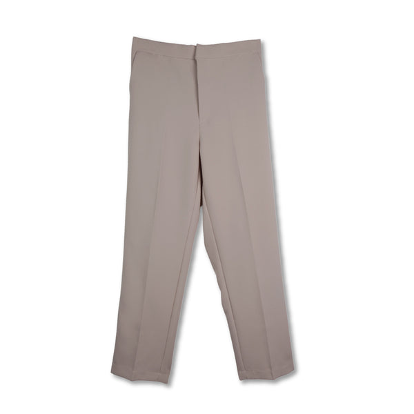 Lady Plus กางเกงขายาว 7 ส่วนเอวสม๊อคหลัง | Cropped Pants with Elastic สีกากี