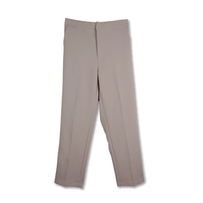 Lady Plus กางเกงขายาว 7 ส่วนเอวสม๊อคหลัง | Cropped Pants with Elastic สีกากี