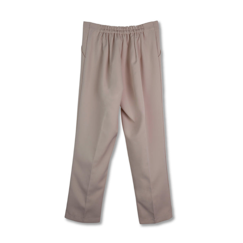 Lady Plus กางเกงขายาว 7 ส่วนเอวสม๊อคหลัง | Cropped Pants with Elastic สีกากี