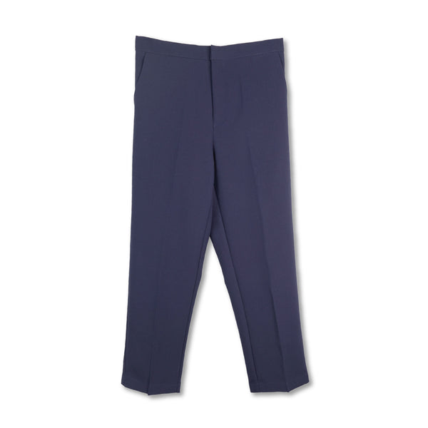 Lady Plus กางเกงขายาว 7 ส่วนเอวสม๊อคหลัง | Cropped Pants with Elastic สีกรมท่า