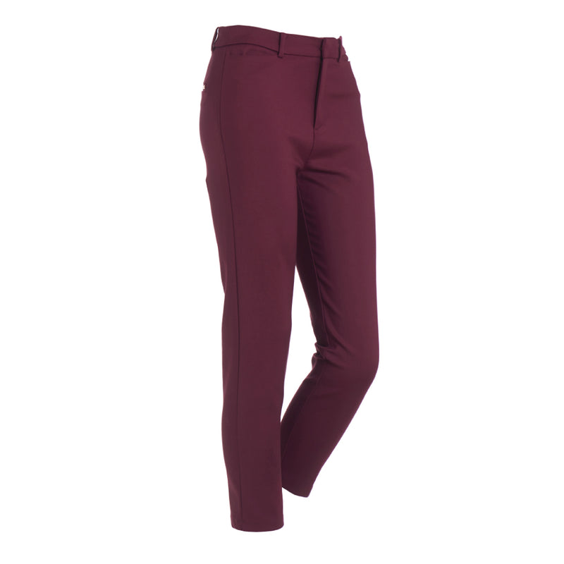 Lady Plus กางเกงขายาว 7 ส่วน | Cropped Pants 6072PM สีแดงเชอร์รี่