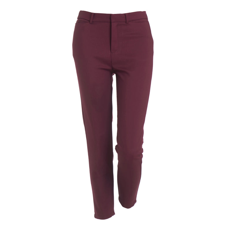 Lady Plus กางเกงขายาว 7 ส่วน | Cropped Pants 6072PM สีแดงเชอร์รี่