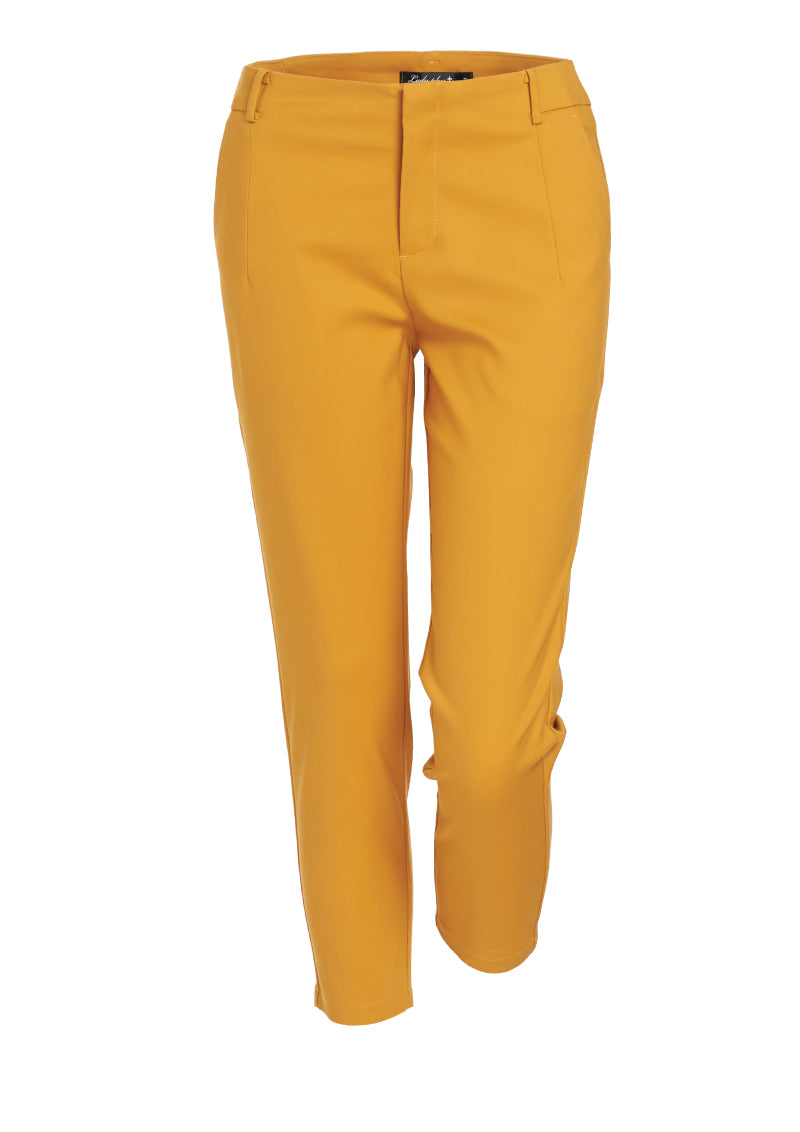Lady Plus กางเกงขายาว 7 ส่วน | Cropped Pants 7045PM สีเหลือง
