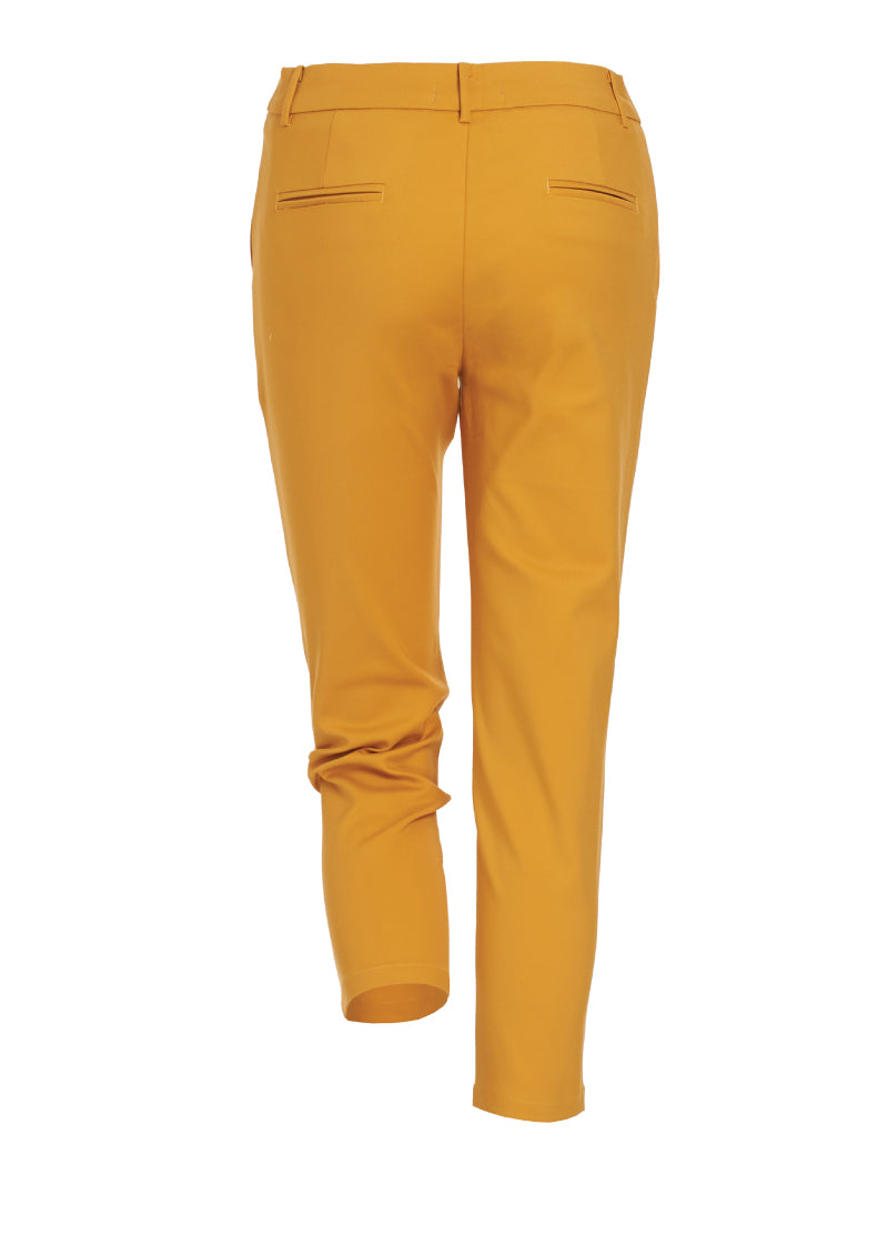 Lady Plus กางเกงขายาว 7 ส่วน | Cropped Pants 7045PM สีเหลือง