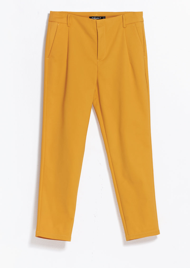 Lady Plus กางเกงขายาว 7 ส่วน | Cropped Pants 7045PM สีเหลือง