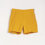 Lady Plus กางเกงขาสั้นเอวสูงซิปข้าง | Short Pants สีเหลือง