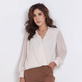 Lady Plus เสื้อชีฟองดีเทลไขว้หน้า | Chiffon Blouse with Crossover Neckline