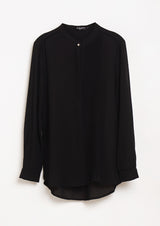 Lady Plus เสื้อชีฟองแขนยาวแทรกลูกไม้ตีเกล็ด | Long Sleeve Chiffon Blouse with With Frilled Detail (5160010481804)