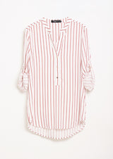 Lady Plus เสื้อคอวีลายริ้วแขนยาว | Striped Blouse with Long Sleeves (5158489882764)