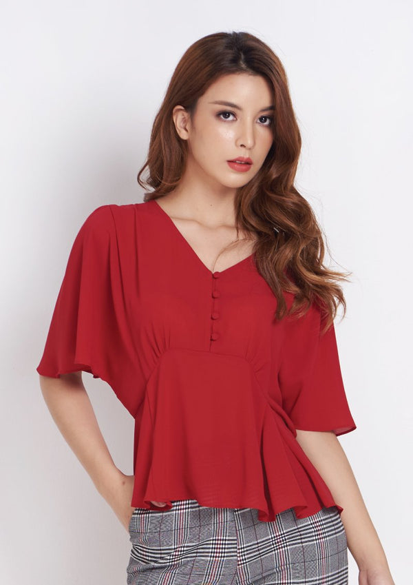 เลดี้พลัส Lady Plus เสื้อชีฟองคอวี | Chiffon V-Neck Blouse Blouse www.ladyplus.co.th (4945224827020)
