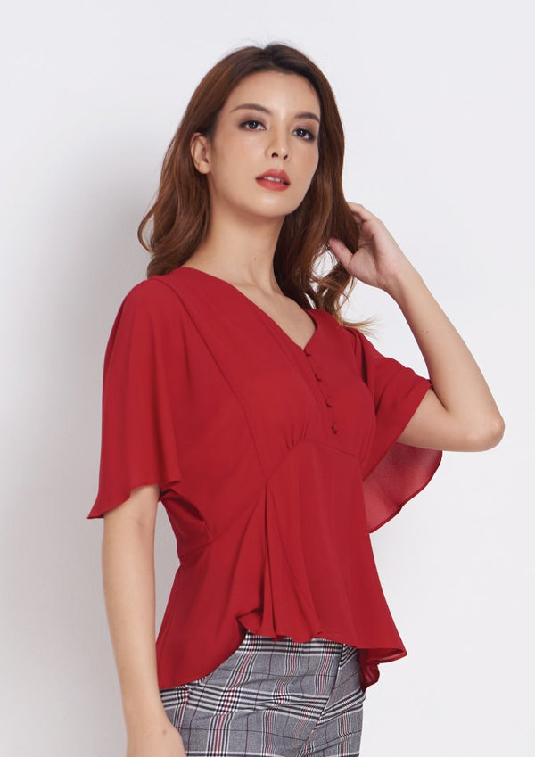 เลดี้พลัส Lady Plus เสื้อชีฟองคอวี | Chiffon V-Neck Blouse Blouse www.ladyplus.co.th (4945224827020)