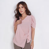 Lady Plus เสื้อชีฟองแต่งไขว้ข้าง | Chiffon Blouse with Knot Design