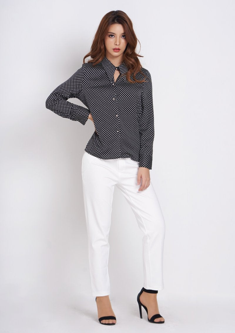 เลดี้พลัส Lady Plus เสื้อเชิ๊ตลายจุด | Polka-dot Shirt Blouse www.ladyplus.co.th (4945218175116)