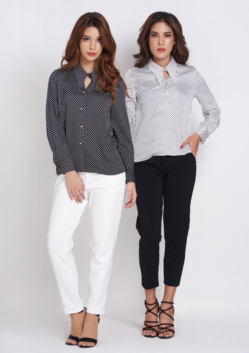 เลดี้พลัส Lady Plus เสื้อเชิ๊ตลายจุด | Polka-dot Shirt Blouse www.ladyplus.co.th (4945218175116)