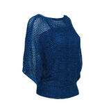Lady Plus เสื้อตาข่ายทรงโคร่ง | Oversize Knitted Blouse สีฟ้า