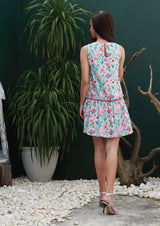 Ohayo เดรสลายดอกไม้ชายระบาย | Floral Print Dress with Ruffle Trim (5120363135116)