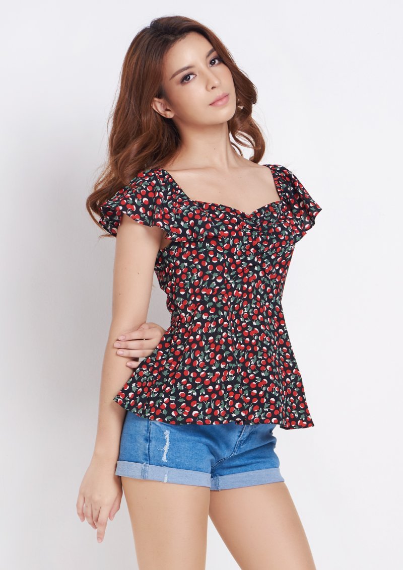 Ohayo เสื้อลายเชอร์รี่ | Cherry Print Blouse Blouse Ohayo Plus โอฮาโย โอฮาโยพลัส โอฮาโย่ โอฮาโย่พลัส (5087234523276)