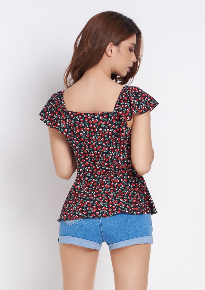 Ohayo เสื้อลายเชอร์รี่ | Cherry Print Blouse Blouse Ohayo Plus โอฮาโย โอฮาโยพลัส โอฮาโย่ โอฮาโย่พลัส (5087234523276)