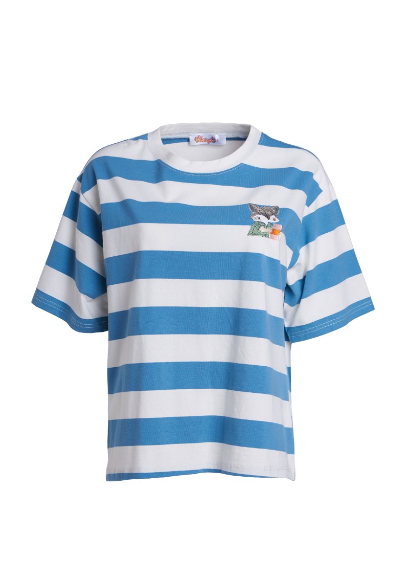 Ohayo เสื้อยืดลายริ้ว | Striped T-Shirt T-Shirt Ohayo Plus โอฮาโย โอฮาโยพลัส โอฮาโย่ โอฮาโย่พลัส (5111383949452)